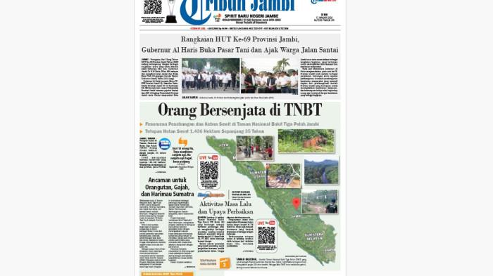 Tribun Jambi edisi Senin 12 Januari 2026 mengulas fenomena di dalam Taman Nasional Bukit Tiga Puluh.