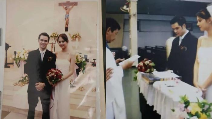 FOTO PERNIKAHAN - Dalam sejumlah foto pernikahannya, Roby Tremonti memperlihatkan wajah bahagianya dengan Aurelie Moeremans saat menggelar janji suci pernikahan.