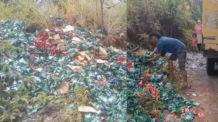 VIRAL - Aksi oknum karyawan saat sedang membersihkan sampah yang telah dia buang sebelumnya di Desa Dusun Baru I Kecamatan Pondok Kubang Kabupaten Bengkulu Tengah, Sabtu (10/1/2025). Aksi pembuangan sampah makanan rusak ke areal permukiman warga Desa Dusun Baru I, Kecamatan Pondok Kubang, Kabupaten Bengkulu Tengah, viral di media sosial dan memicu keresahan masyarakat.