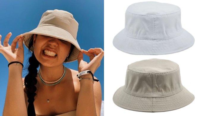 Bucket hat matching dengan streetwear bikin kesan playful dan casual, harga mulai Rp 20 ribu.