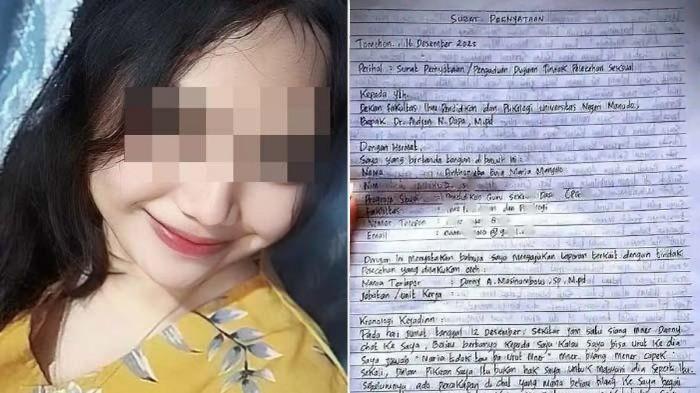 DUKA MENDALAM - Maria Antoineta Evia Mangolo, mahasiswi Unima yang ditemukan meninggal di tempat kos Tomohon, Sulawesi Utara (Sulut). Evia Maria diduga menjadi korban pelecehan oleh dosennya sendiri dan membuat surat pernyataan sebelum mengakhiri hidup.