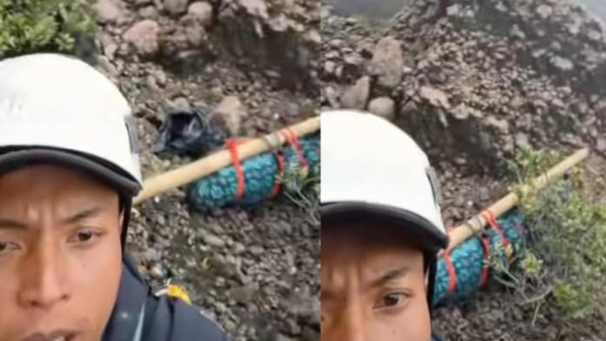 DIEVAKUASI - Penampakan jenazah Syafiq Ali pendaki Gunung Slamet, Rabu (14/1/2026).