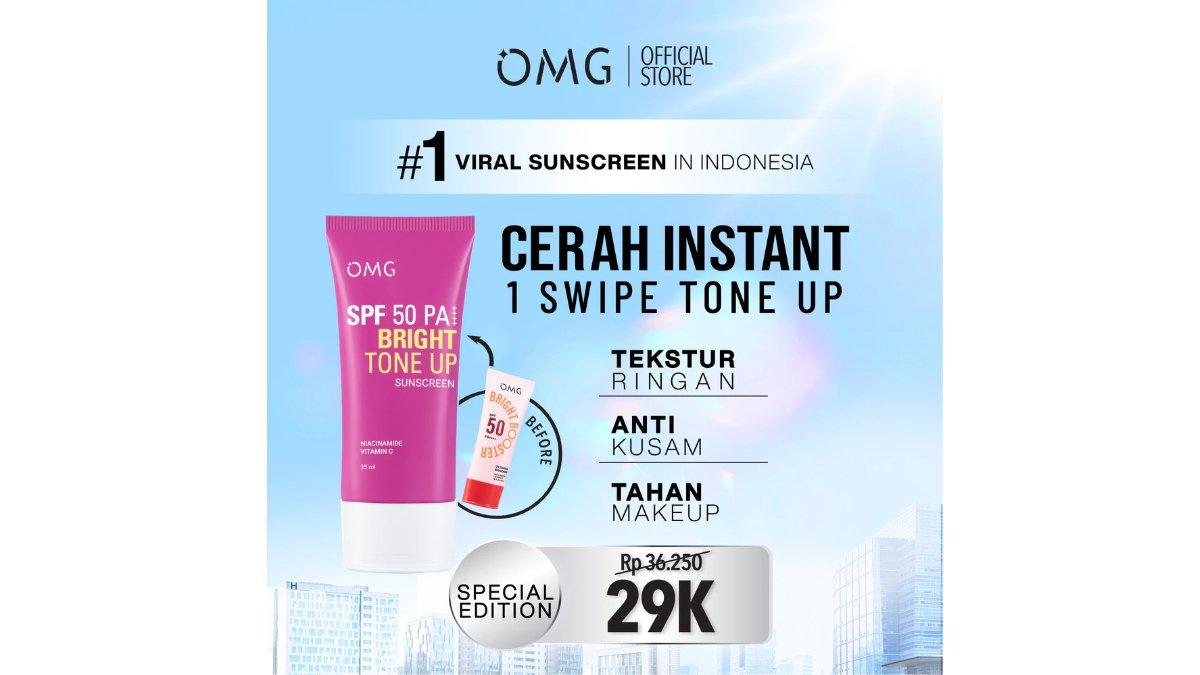 OMG Oh My Glow Bright Tone Up UV Barrier Sunscreen SPF 50 PA++