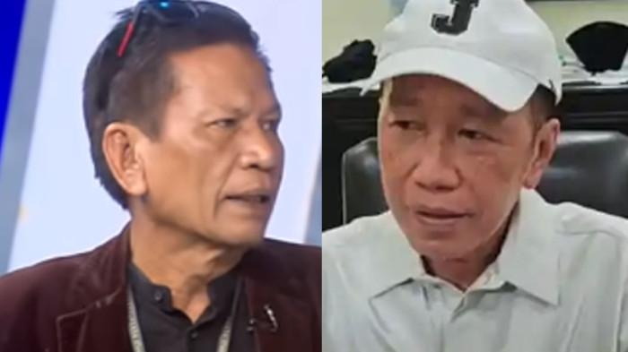 BANTAH - Tersangka kasus tudingan ijazah palsu Damai Hari Lubis (kiri) membantah meminta maaf ke Jokowi di Solo. Jokowi tidak mau memperdebatkan.