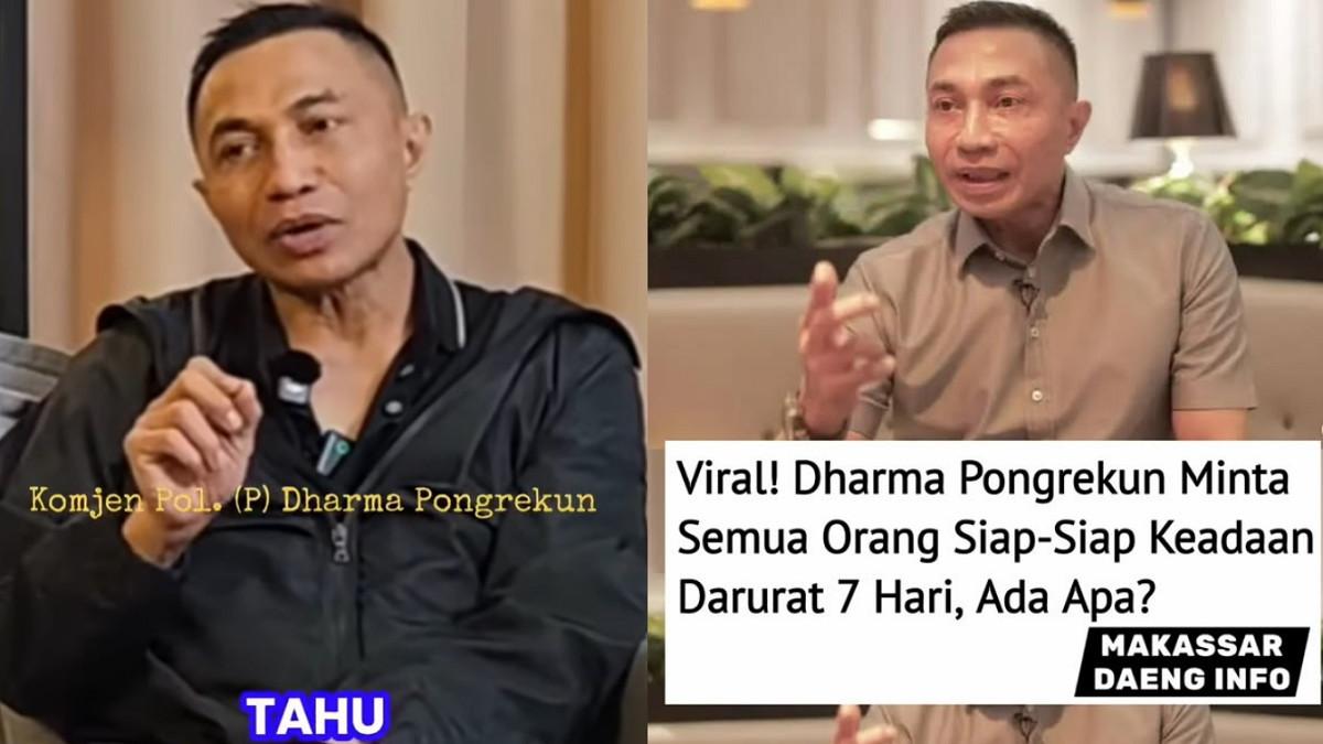 DHARMA PONGREKUN - Kolase potret Dharma Pongrekun ketika beri peringatan tentang situasi darurat