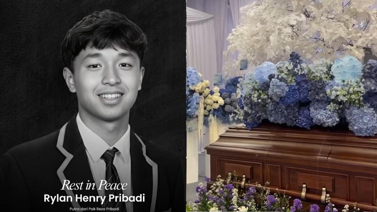 RYLAN HENRY PRIBADI - Kolase potret Rylan Henry Pribadi dan prosesi pemakamannya