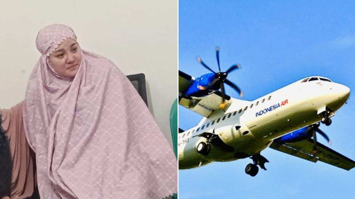 PESAWAT ATR JATUH - Vera istri Deden Maulana, pegawai KKP penumpang pesawat ATR 42-500 yang jatuh.De
