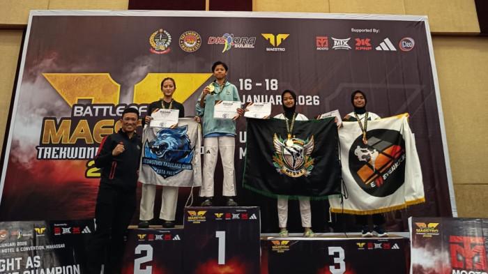 Atlet Taekwondo Manakarra Sulbar, Khayyirah Aulia Syamsir, sukses meraih medali emas