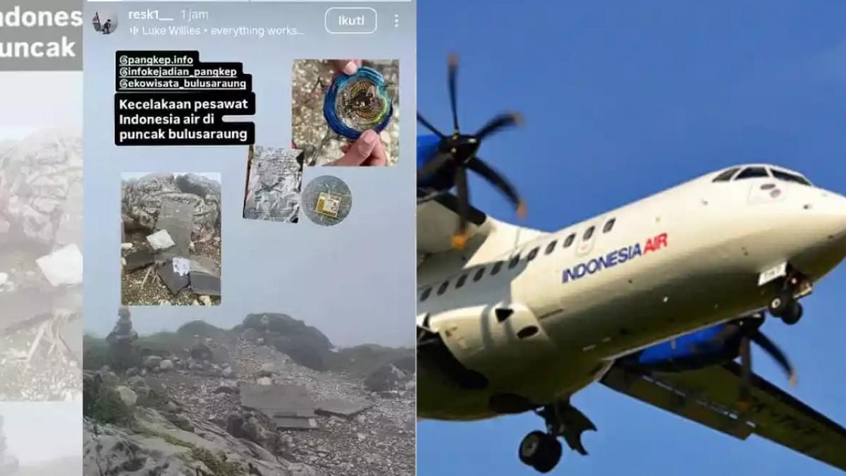PESAWAT HILANG KONTAK - Kolase potret pesawat IAT yang hilang kontak dan serpihan ditemukan pendaki