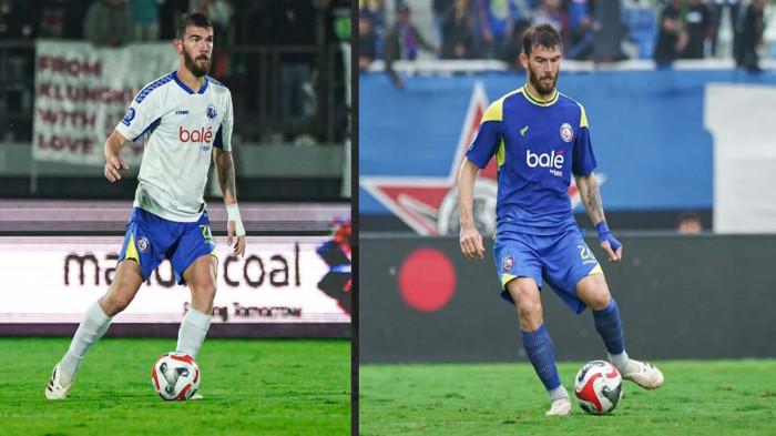 KOLASE ILUSTRASI - ABSEN - Luiz Gustavo saat membela Arema FC. Ia dikabarkan mengalami cedera ACL sehingga harus mengakhiri kompetisi BRI Super League 2025-2026 lebih cepat.