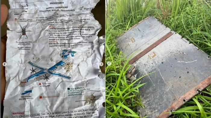 SERPIHAN PESAWAT - Serpihan yang diduga berasal dari pesawat ATR 42-500 milik Indonesia Air Transport ditemukan di kaki Gunung Bulusaraung, Kabupaten Pangkep, Sabtu (17/1/2026)