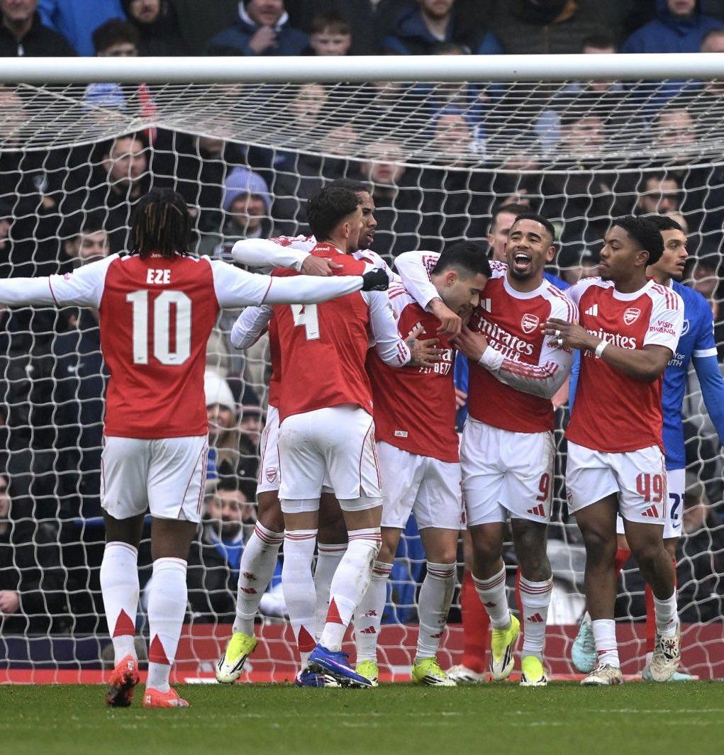 Selebrasi kemenangan Arsenal dengan skor 1-4 atas Portsmouth di ronde ketiga Piala FA, Minggu (11/1/2026).