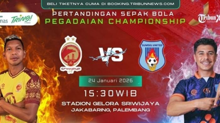 RILIS DERBY SUMSEL - Panpel merilis tiket nonton laga Derby Sumsel antara Sriwijaya FC melawan Sumsel United yang digelar Sabtu, 24 Januari 2026, kick-off pukul 15.30 WIB, di Stadion Gelora Sriwijaya Jakabaring Palembang. Ini merupakan laga ke-17 Pegadaian Championship 2025/26. 