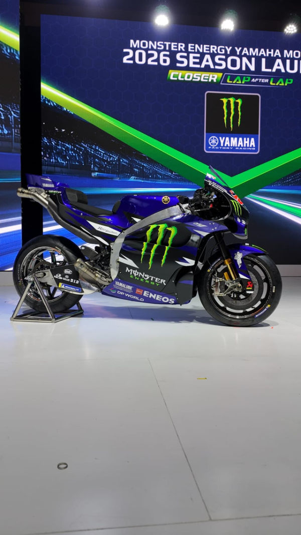 Peluncuran motor baru Yamaha Monster Energy Team untuk MotoGP musim 2026 di Intercontinental, Jakarta Selatan, Rabu (21/1/2026). Foto: Fitra Andrianto/kumparan