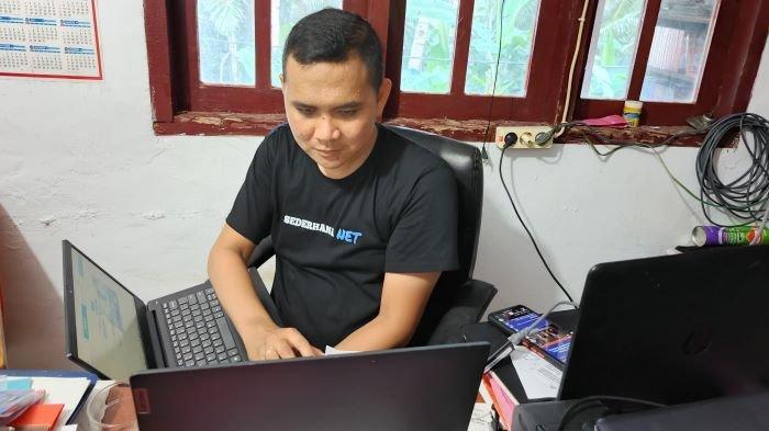 INTERNET: Usaha jaringan internet di Tagulandang, Sitaro, Sulawesi Utara, Sabtu 19 April 2025.