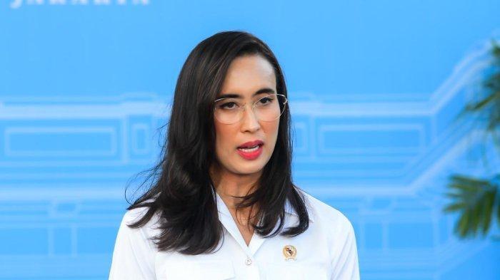 MANDI AIR GALON - Menteri Pariwisata Widiyanti Putri di Istana Kepresidenan, Jakarta, Rabu, (5/2/2025). Ia viral lantaran disebut pernah minta air galon untuk mandi.