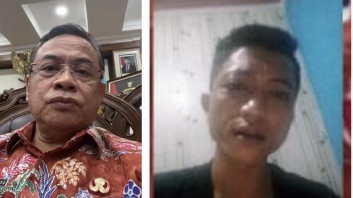 KELAKUAN AHAMD HUSEIN - Ahmad Husein saat menyampaikan pembatalan demo 25 Agustus 2025 usai video call dengan Bupati Pati, Sudewo. Kini warganet soroti motor barunya.