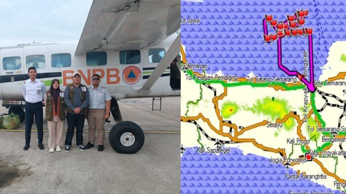 MODIFIKASI CUACA - BNPB melakukan operasi modifikasi cuaca untuk menangani darurat bencana banjir dan longsor yang beberapa hari ini melanda wilayah Muria Raya meliputi Kudus, Pati dan Jepara. Operasi ini dipusatkan dari Lapangan Udara Ahmad Yani, Kota Semarang, pada Kamis (15/1).