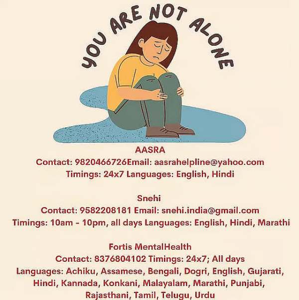 If you or anyone you know is struggling with suicidal thoughts, seek help here: 