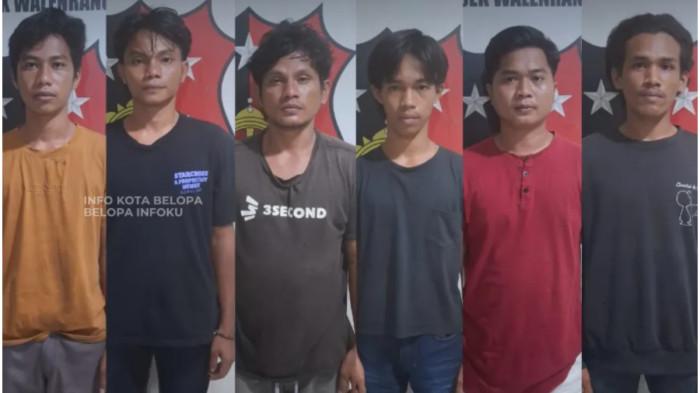 PENGEROYOK ANAK -  Pelaku kekerasan brutal terjadi di Kelurahan Bosso, Kecamatan Walenrang, Kabupaten Luwu diamankan polisi. Seorang pengendara bersama istri dan anaknya menjadi korban pengeroyokan, perusakan kendaraan, hingga penyiraman air panas.