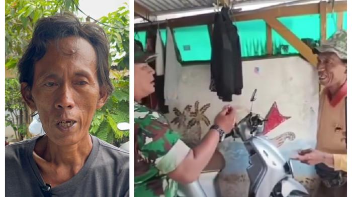 TERIMA PENGANIAYAAN - Suderajat (49), pedagang es gabus asal Depok, mengaku mengalami luka gores di pipi dan nyeri pada bahu setelah dianiaya akibat tuduhan bahwa es gabus yang dijualnya terbuat dari spons.