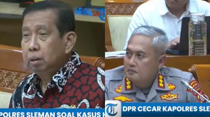 KAPOLRES SLEMAN- Kapolres Sleman Kombes Pol Edy Setyanto Erning Wibowo mendapat sorotan tajam dari Anggota Komisi III DPR RI, Safaruddin, saat rapat kerja di Kompleks Parlemen, Jakarta, Rabu (28/1/2026).