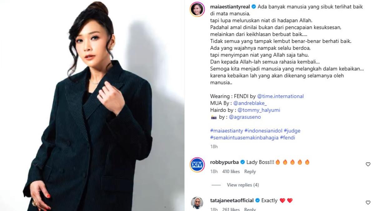 Maia Estianty turut mengingatkan agar tidak mudah menilai seseorang hanya dari tampilan luar.