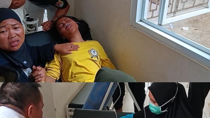 Keracunan MBG – Dua siswi SMPN 1 Tapalang yang diduga keracunan makanan program MBG dirawat di Puskesmas Tapalang, Kabupaten Mamuju, Rabu (24/9/2025). Keduanya mengalami sesak napas dan merupakan bagian dari total 13 korban. (Suandi/Tribun)
