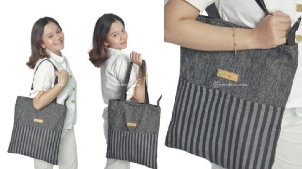 Tote Bag Kombinasi Goni dan Lurik ATBM