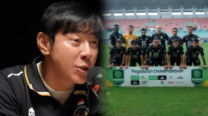 PROFIL FC BEKASI - Para pemain FC Bekasi City (KANAN) yang kini bertarung di Pegadaian Championship (Liga 2) saat melawan Persikad FC di Stadion Pakansari, Bogor, Jawa Barat pada Jumat (23/1/2026). Mantan pelatih Timnas Indonesia asal Korea Selatan, Shin Tae-yong (KIRI) ketika hadir di podcast Atta Halilintar channel AH, dan Daging Talk, Sabtu (24/1/2026). Shin Tae-yong mengungkap ketertarikannya terhadap FC Bekasi City.