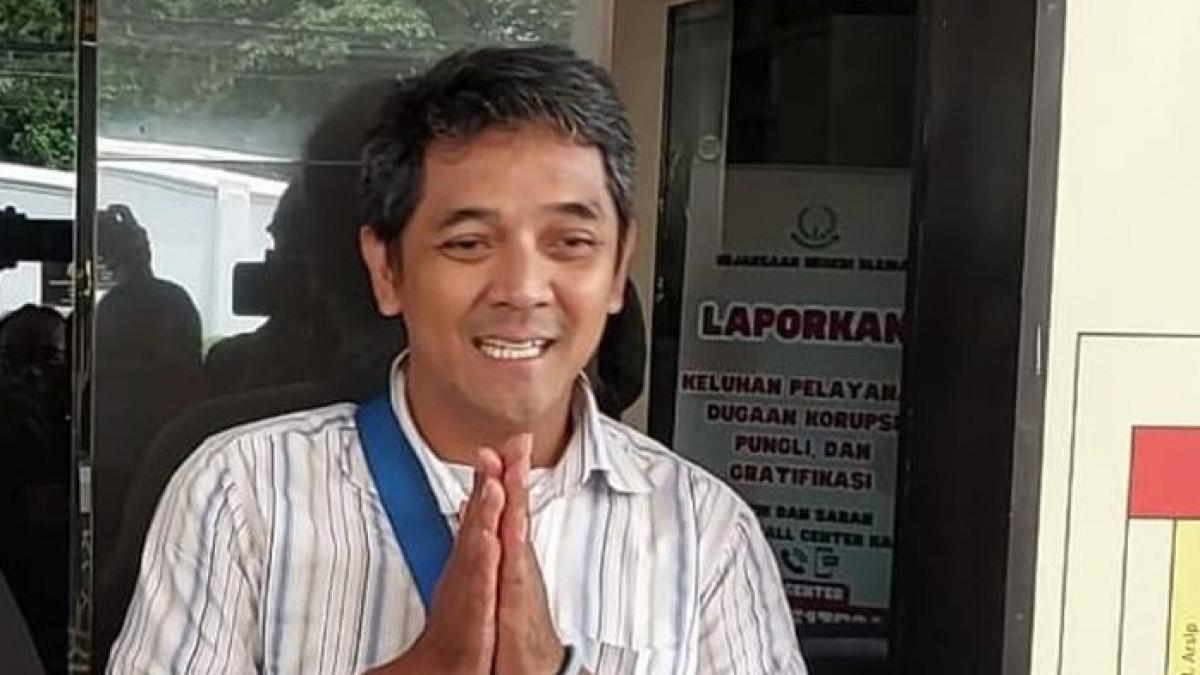 HOGI MINAYA - Hogi Minaya, pria di Sleman yang jadi tersangka karena membela istrinya dari penjambretan, di Kejari Sleman, Senin (26/01/2026).