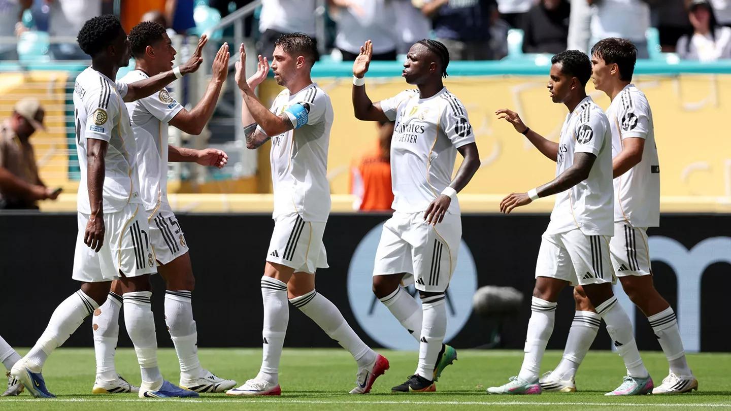 SELEBRASI MADRID - Para pemain Real Madrid dalam sebuah pertandingan Piala Dunia Antarklub 2025. (Website Madrid - 10/7/2025)