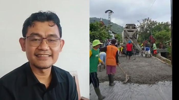VIRAL - Agus Dwi Wibowo, pengusaha kasur busa di Desa Metegal, Magetan, Jawa Timur yang viral bangun jalan desa pakai uang pribadi.