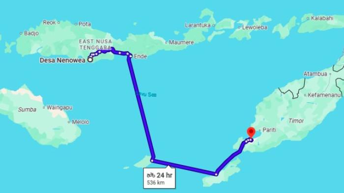 Jarak Desa Nenawea, Kecamatan Jerebuu, Kabupaten Ngada dengan Kota Kupang ibu kota Provinsi Nusa Tenggara Timur (NTT).
