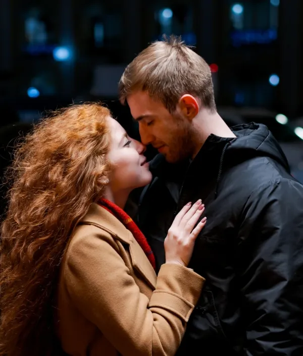 romantic ben z couple kissing in the rain value emotional intensity