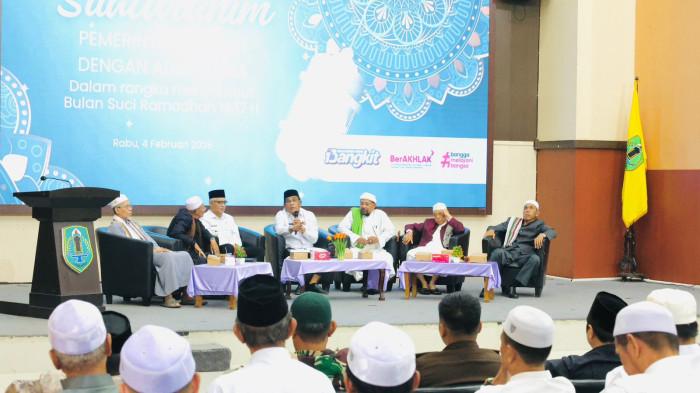 Jajaran Pemkab HSU silaturrahmi jelang Ramadan dengan  alim ulama se Kabupaten HSU2