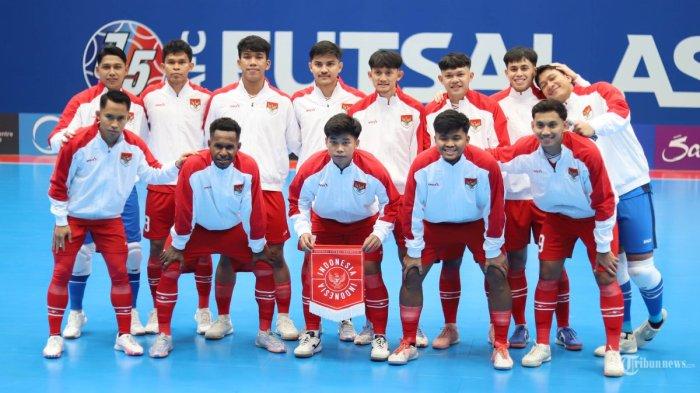 Pemain Timnas futsal Indonesia pada pertandingan grup A AFC Futsal Asian Cup 2026 di Indonesia Arena, Senayan, Jakarta, Selasa (27/1/2026).