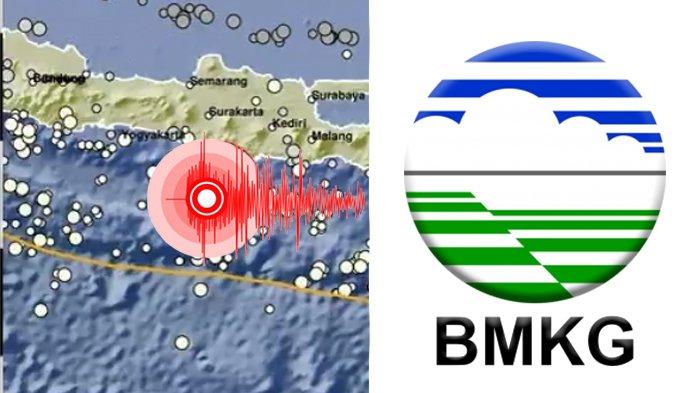 Gempa guncang Pacitan, Jawa Timur. (Kolase TribunKaltara.com / Twitter / @infoBMKG)