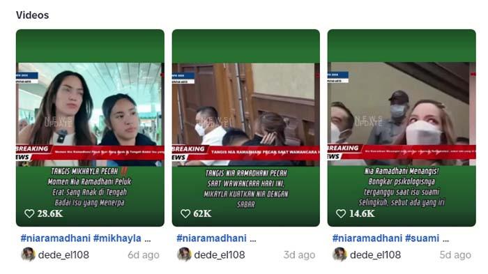 ISU NIA-ARDI CERAI: Tangkapan layar postingan TikTok @dede_el108 yang diduga memfitnah Nia Ramadhani dan Ardi Bakrie, disadur pada Jumat (6/2/2026). Bantah isu cerai, Nia Ramadhani ultimatum penyebar hoaks tentang rumah tangganya. Sebuah akun TikTok yang fitnah Ardi Bakrie pun disorot.