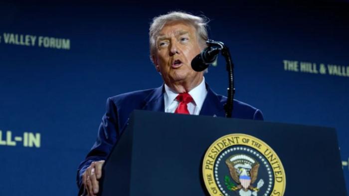 DONALD TRUMP - Foto ini diambil dari https://www.whitehouse.gov/ pada Minggu (14/9/2025) menunjukkan Presiden Donald Trump menyampaikan pidato di KTT AI Gedung Putih di Auditorium Andrew W. Mellon di Washington, DC.