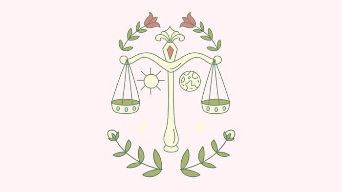 ILUSTRASI ZODIAK LIBRA - Lambang zodiak Libra yang dibuat di Canva pada Senin (25/8/2025).