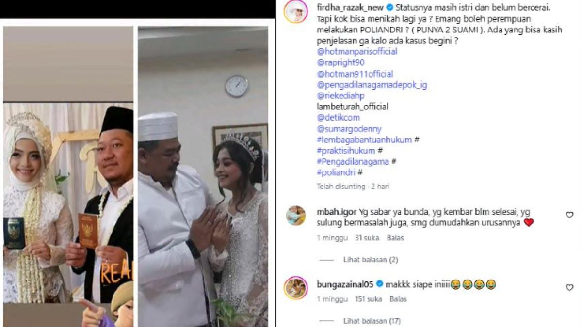 POLEMIK POLIANDRI - Rafi Ikhsan Muharam (kiri) merupakan anak artis Firdha Razak. Ia melaporkan istrinya karena diam-diam menikah dengan pria lain alias poliandri (kanan).