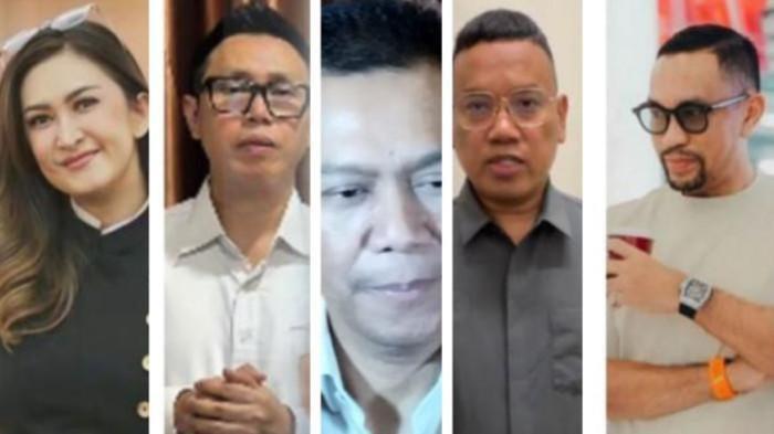 RUMAH DIJARAH- Kolase anggota DPR Adies Kadir (Golkar), Ahmad Sahroni (Nasdem), Nafa Urbach (Nasdem), Eko Patrio (PAN), dan Uya Kuya (PAN) yang jadi sorotan saat unjuk rasa Agustus 2025. (arsip 2025).