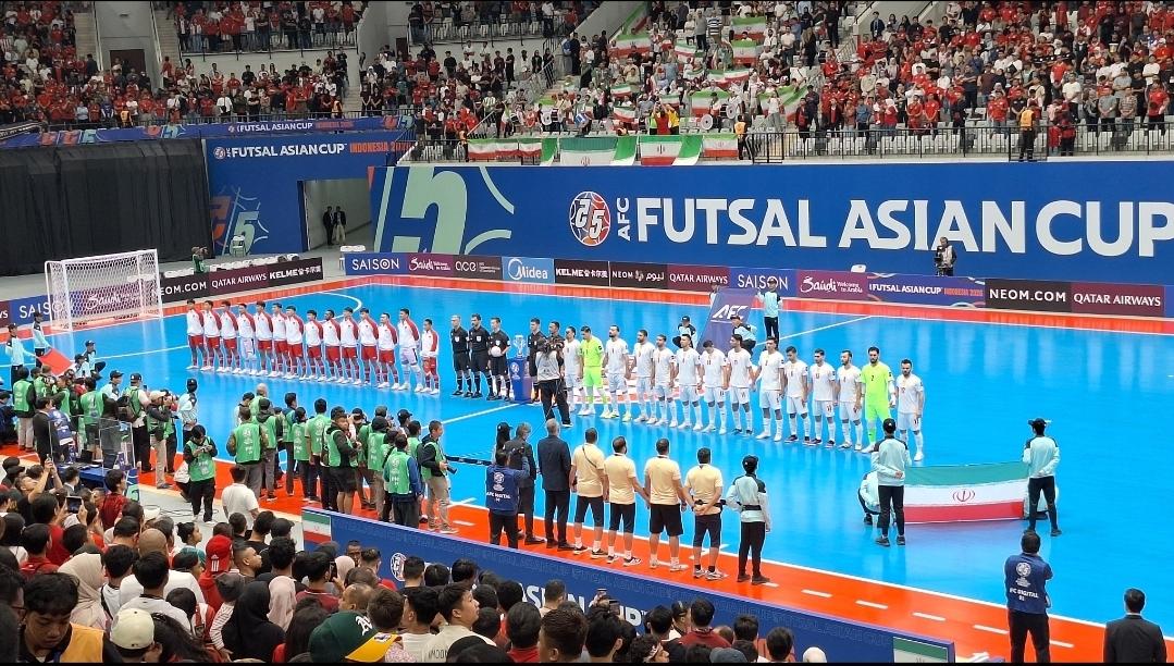 LAGA FINAL - Suasana pertandingan final Piala Asia Futsal 2026 yang mempertemukan Indonesia dengan Iran di Indonesia Arena, Senayan, Jakarta, Sabtu (7/2/2026) malam.