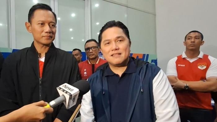 APRESIASI - Menteri Pemuda dan Olahraga, Erick Thohir saat diwawancarai usai menyaksikan langsung laga final Piala Asia Futsal 2026 antara Indonesia kontra Iran di Indonesia Arena, Senayan, Jakarta, Sabtu (7/2/2026) malam. Tribunnews/Abdul Majid