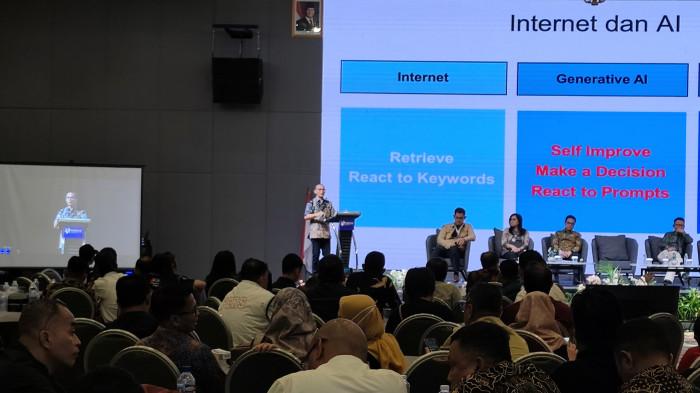 HPN 2026 - Ketua Komisi Digital & Sustainability dan Wakil Ketua Komisi Pendataan Dewan Pers sekaligus CEO Tribun Network, Dahlan Dahi saat di acara Konvensi Nasional Media Massa pada Hari Pers Nasional 2026 di Hotel Aston, Kota Serang, Banten, Minggu (8/2/2026).