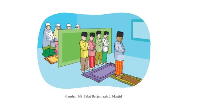 Kunci Jawaban Pendidikan Agama Islam Kelas 3 SD/MI Kurikulum Merdeka Hal 147: Salat Berjemaah