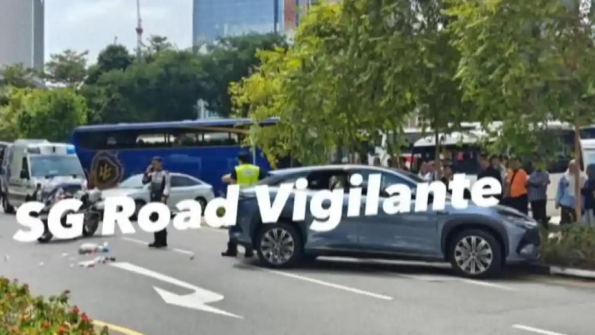 KECELAKAAN MAUT - Lokasi kecelakaan di kawasan Kuil Relik Gigi Buddha di Chinatown, Singapura, Jumat, 6 Februari 2026 sekira 11:50 pagi waktu Singapura.