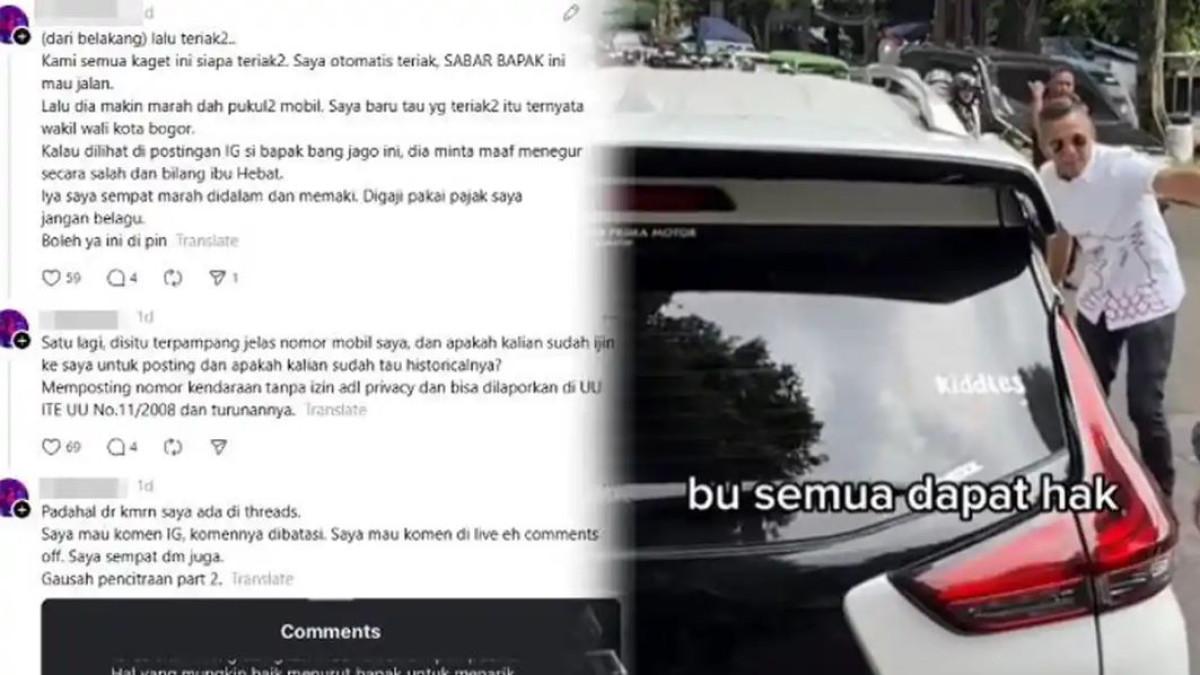 WAKIL WALI KOTA BOGOR - Seorang pemilik mobil tersinggung dengan perlakuan Wakil Wali Kota Bogor, Jenal Mutaqin, perkara macet, tak terima plat nomor mobilnya diviralkan.