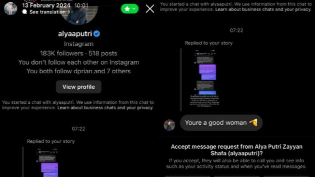 REAKSI ALYA PUTRI - Model Malaysia diduga sempat menjadi korban pelecehan Mohan Hazian. Ia pernah mengadukan hal itu ke Alya Putri istri Mohan.
